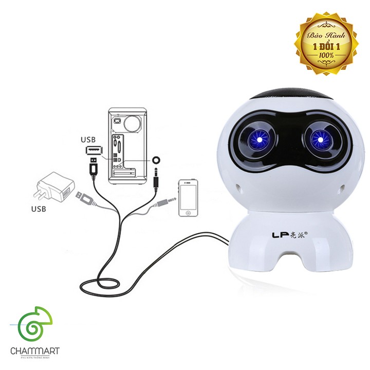 Loa vi tính laptop để bàn loa nghe nhạc mini S100 hình robot âm thanh siêu trầm sống động Chammart