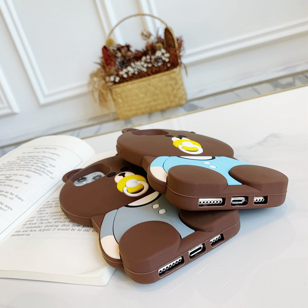 Bear Ốp điện thoại silicone mềm họa tiết gấu dễ thương cho OPPO R9/R9M R9PLUS R9S R11 R11 PLUS R17 A59/A59S A77 A73/A79