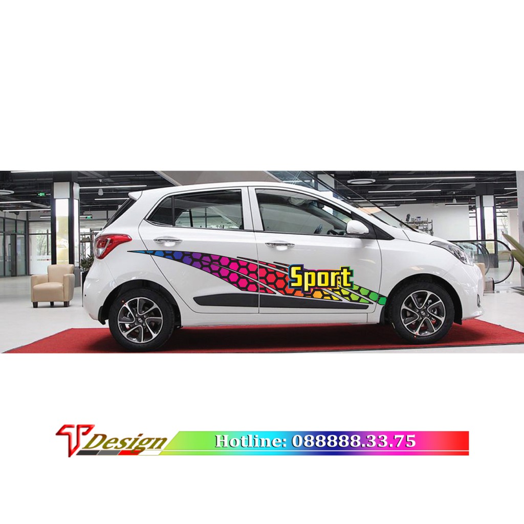 Tem dán sườn xe, decal dán xe thiết kế, tem xe Vios, xe Ciaz, tem xe đẹp WRAP51