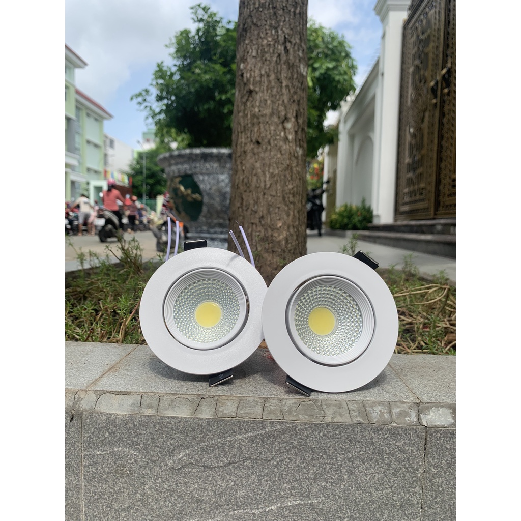 Đèn âm trần xoay góc chiếu combo 5 bóng đèn led âm trần công suất 5w chip cob đế tản nhiệt BH 12 tháng