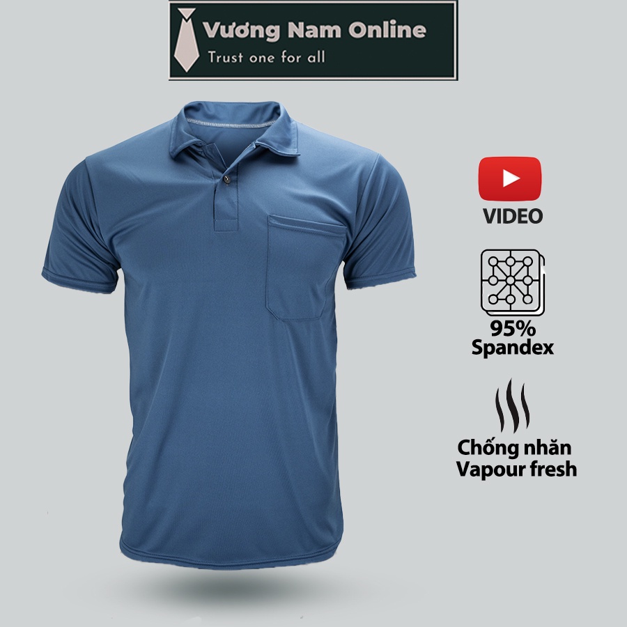 Áo phông nam trung niên tay ngắn polo form rộng có cổ cotton đẹp FF19O