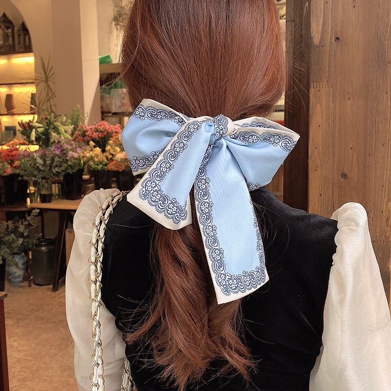 “ Siêu Hót “ Dây ruy băng vải cột tóc phong cách thời trang thanh lịch cho nữ