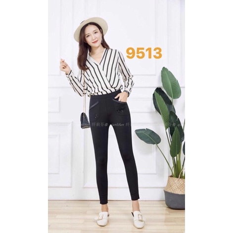 Quần Thun Ôm Nữ Trung Niên Trơn Hàng Quảng Châu Cao Cấp 4 Size Mỏng Mát Dai Vải 48-78Kg Vừa