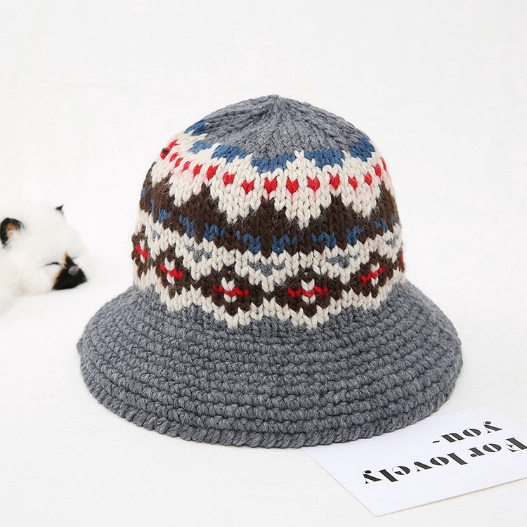Nón đan len dày thời trang thu đông màu sắc hoang dã phong cách Hàn Quốc dành cho nữ
