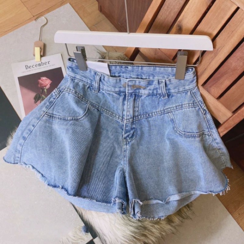 Quần short bò nữ giả chân váy dáng xoè