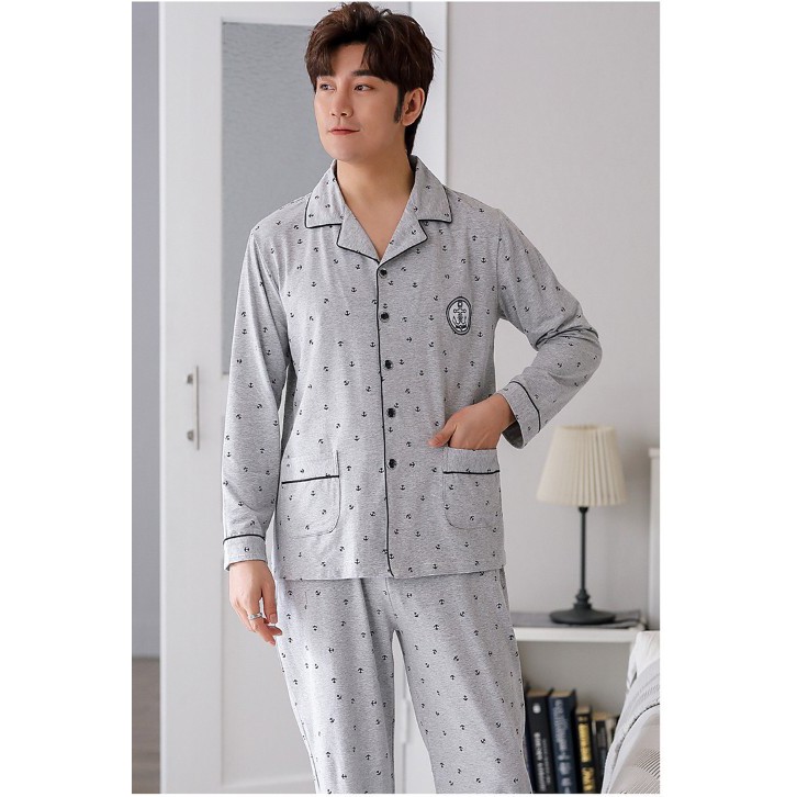 Đồ bộ Pijama-Đồ ngủ nam cao cấp phong cách Hàn Quốc, chất COTTON 100 dày dặn &amp; thoáng khí (709)