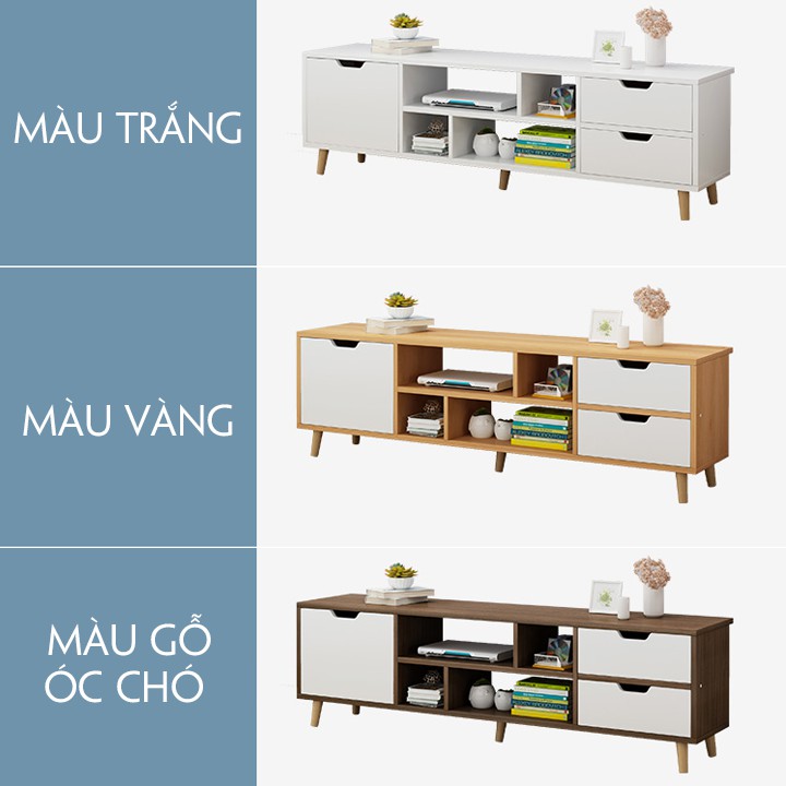 Kệ tivi để sàn gỗ công nghiệp MDF siêu chống ẩm có ngăn kéo T351