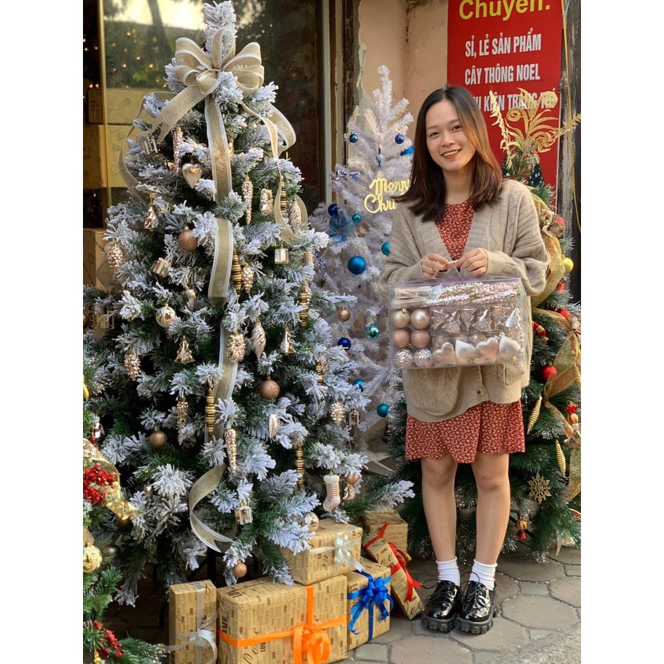 Cây thông Noel 1m8 đủ phụ kiện  FREESHIP  Cây thông Noel trang trí đầy đủ phụ kiện đi kèm cao 1.8m