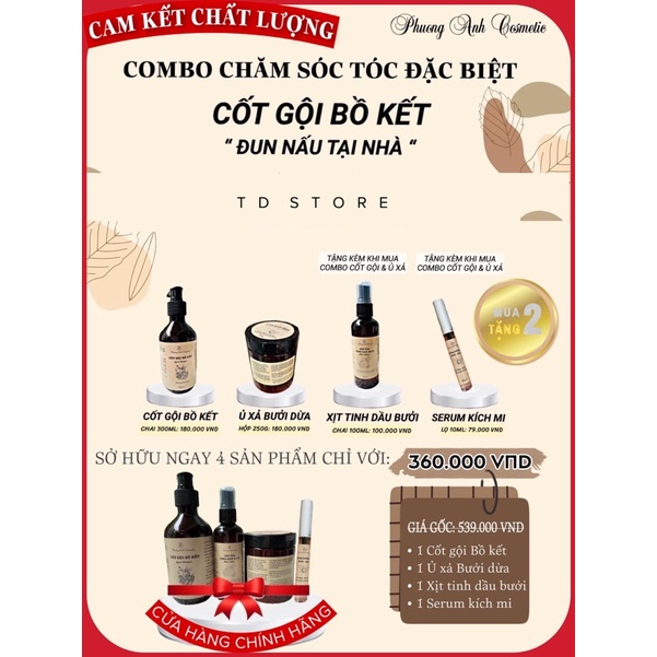 COMBO CỐT GỘI BỒ KẾT - Ủ XẢ BƯỞI DỪA MUA 2 TẶNG 6
