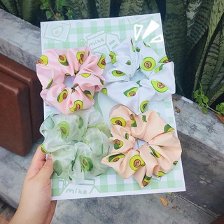 Cột Tóc Vải Scrunchies - Dây Buộc Tóc Scrunchies ( Quả Bơ )