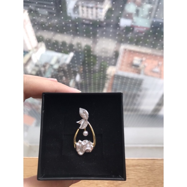 Mặt dây chuyền bạc 925 đính Akoya