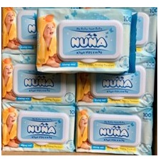 Combo 10 gói khăn ướt NuNa 100 khăn (loại không mùi )