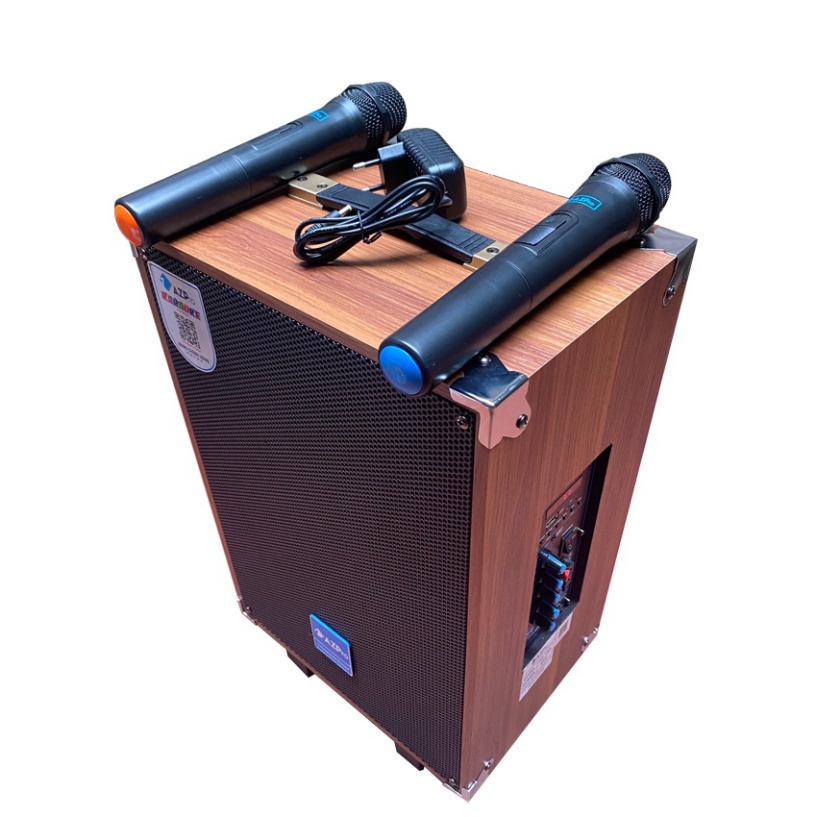 Loa Kéo Bluetooth AZPro AZ-10A Bass 2.5 tấc Kèm 2 Mic Không Dây Chống Rú Công Suất Đỉnh 500w