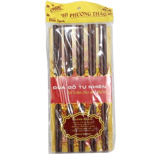 Bộ 10 đôi đũa gỗ dừa đá Phương Thảo đũa sạch gỗ tự nhiên