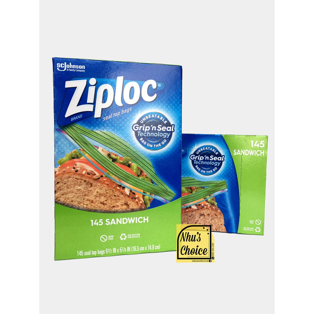 Túi dự trữ Ziploc | Storage | Grip'n Seal | Sandwich 16.5x14.9cm