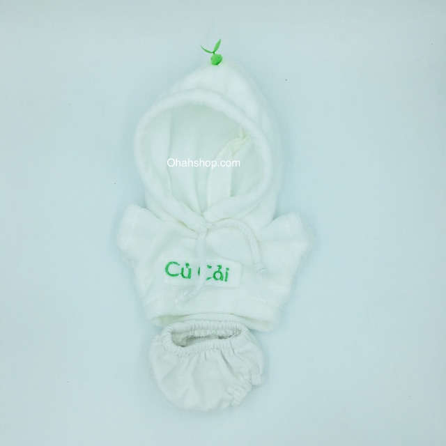 Outfit doll áo hoodie Củ Cải tặng kèm quần sịp