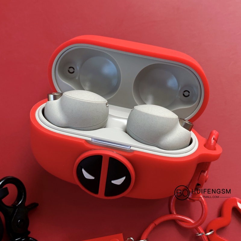 Sony WF-1000XM4 Case Cartoon Ring Lanyard Sony WF-1000XM3 Silicone Soft Case Cover Cartoon Deadpool Keychain Pendant Sony WF-SP800N Bluetooth Headphone Case Cover Sony LinkBuds WF-L900 Cover Shockproof Case Sony XB700 Case