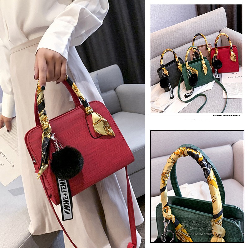Túi xách nữ 👜 Mẫu HOT 2021 Hàn Quốc 😍 Túi xách công sở TẶNG KÈM KHĂN LỤA da PU cao cấp [Màu sắc : Xanh, Đỏ] | BigBuy360 - bigbuy360.vn