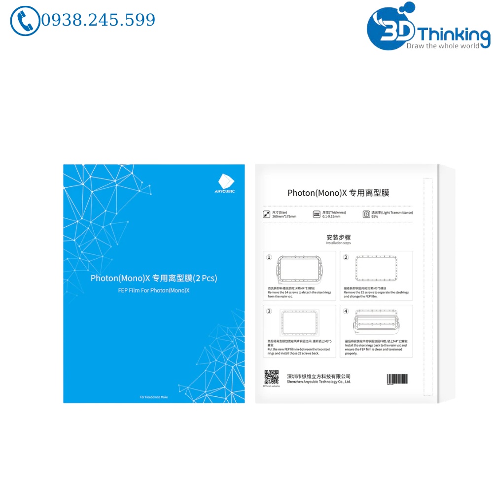 Phim FEP cho Máy in 3D Photon Mono X / Mono X 6K / M3 Plus