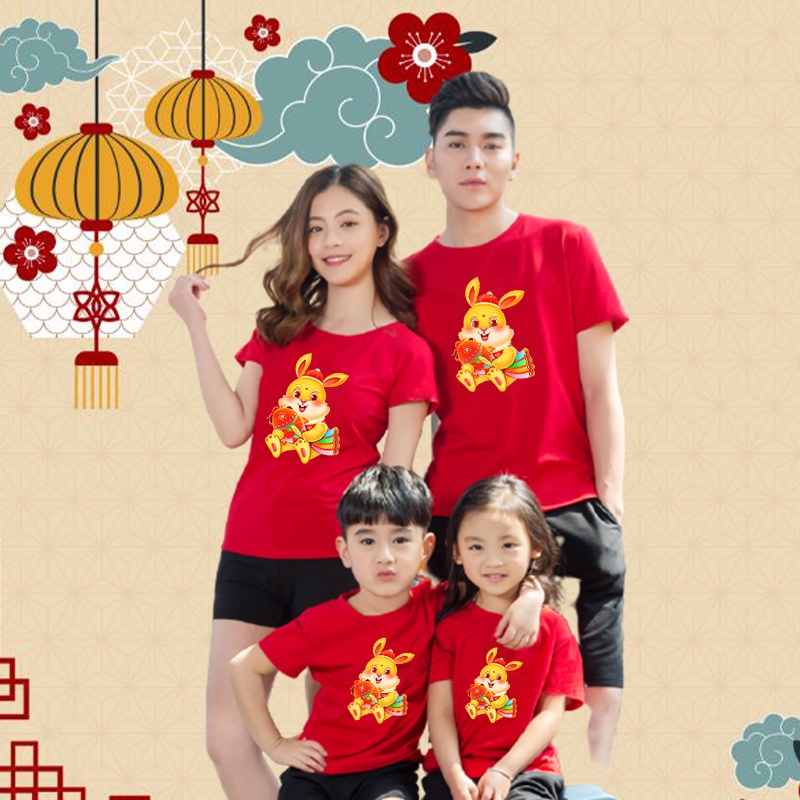 Áo Thun Gia Đình Chủ Đề Năm Mới 2023