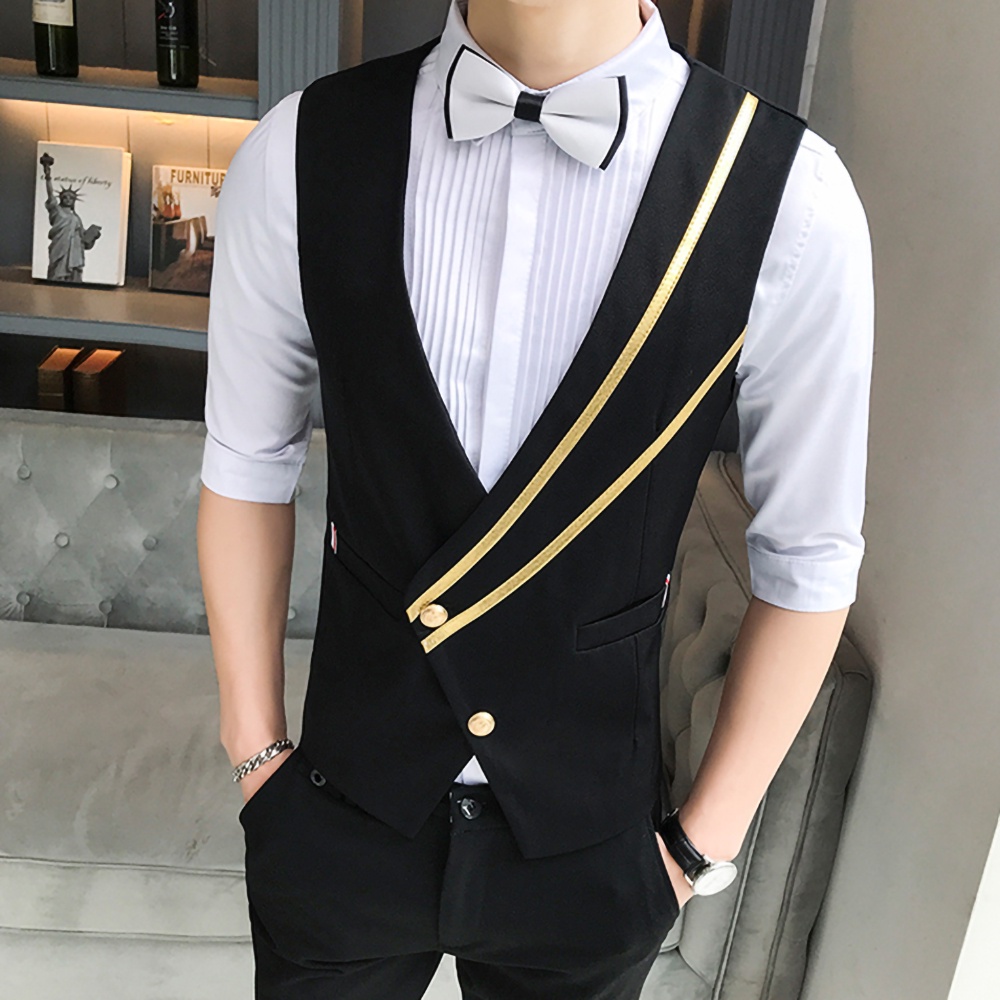 Áo Gile nam, Áo Gile vạt chéo chất vải Tuytsi tôn Form, đứng dang, không phai màu, không nhăn mã H54 .