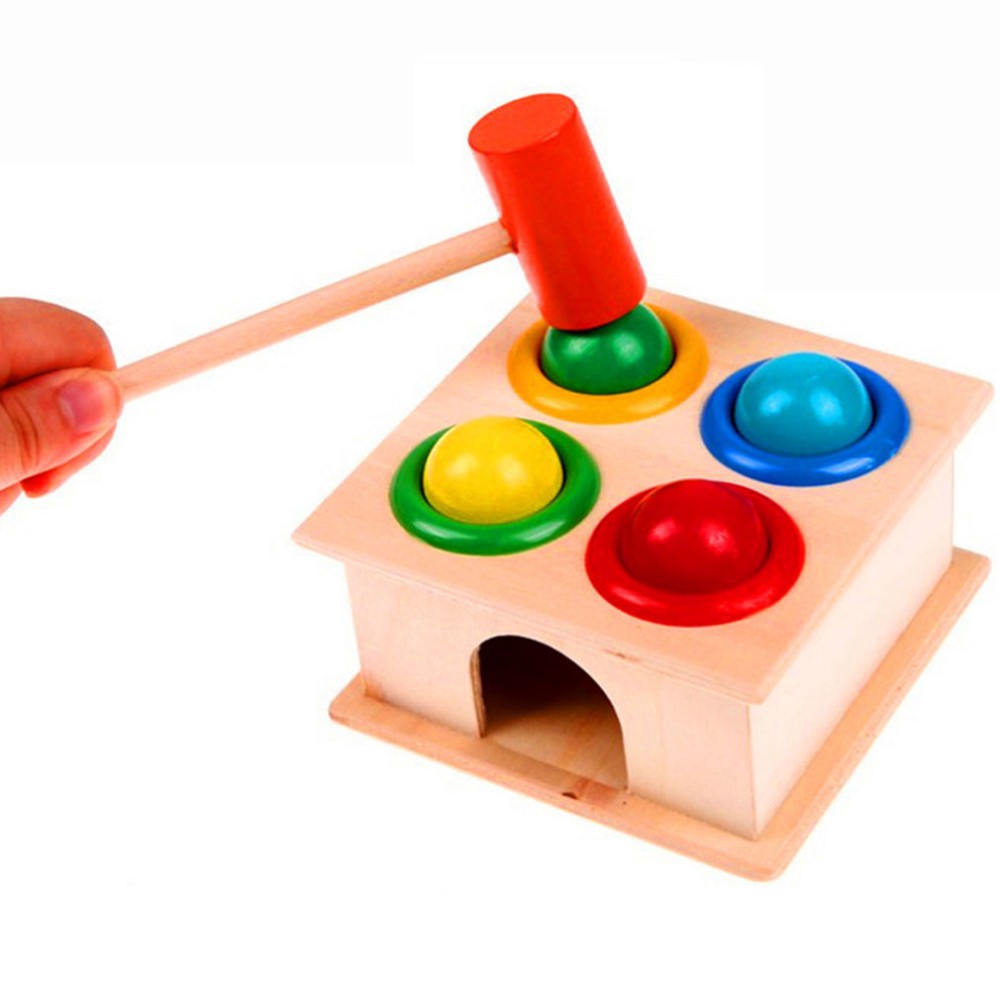 Bộ Đồ Chơi Đập Chuột hamster Với 4 Quả Bóng Bằng Gỗ Cho Bé