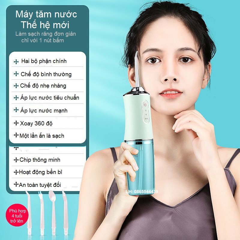 Máy tăm nước tia nước vệ sinh răng miệng 3 đầu vòi