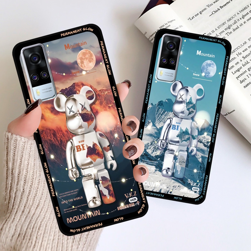 Ốp Vivo Y51 2020 / Y51s / Y72 5G / Y53s in hình họa tiết Mountain, Be@rbrick dễ thương (T13 - T18)