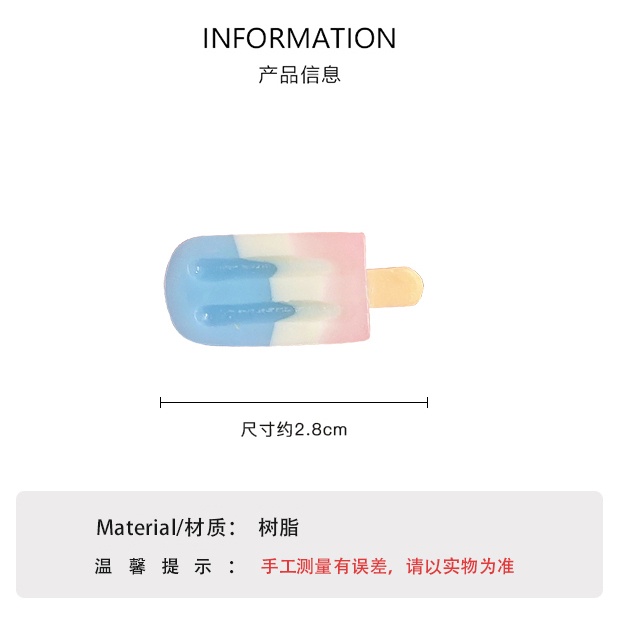 Kẹp Tóc Hình Cây Kem Hoạt Hình Phong Cách Nhật Bản Đáng Yêu