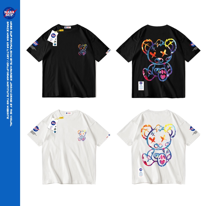 NASA Áo Thun Ngắn Tay Form Rộng Phong Cách Năng Động Trẻ Trung Dành Cho Cả Nam Và Nữ