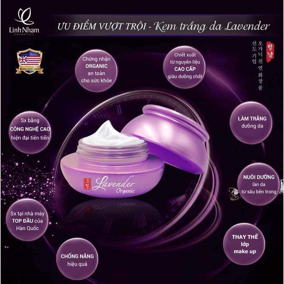 (Freeship) Kem trắng da Lavender Organic