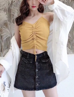 Áo 2 dây rút ngực cổ tim🌻