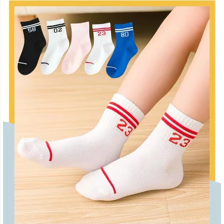Vớ Cotton Thể Thao In Chữ Thời Trang Xuân Hè Cho Bé