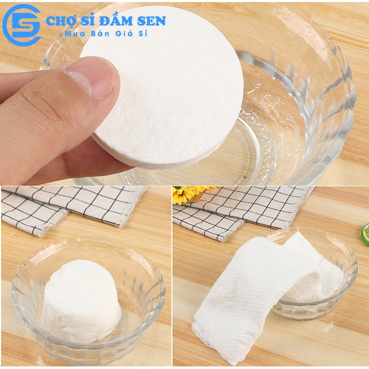 Khăn Tắm Nén 30*60cm Đa Năng. Khăn Du Lịch cotton dùng 1 lần, Khăn Đa Năng Tự Nhiên Thấm Nước Tốt G384-KhanTamNen-Trang