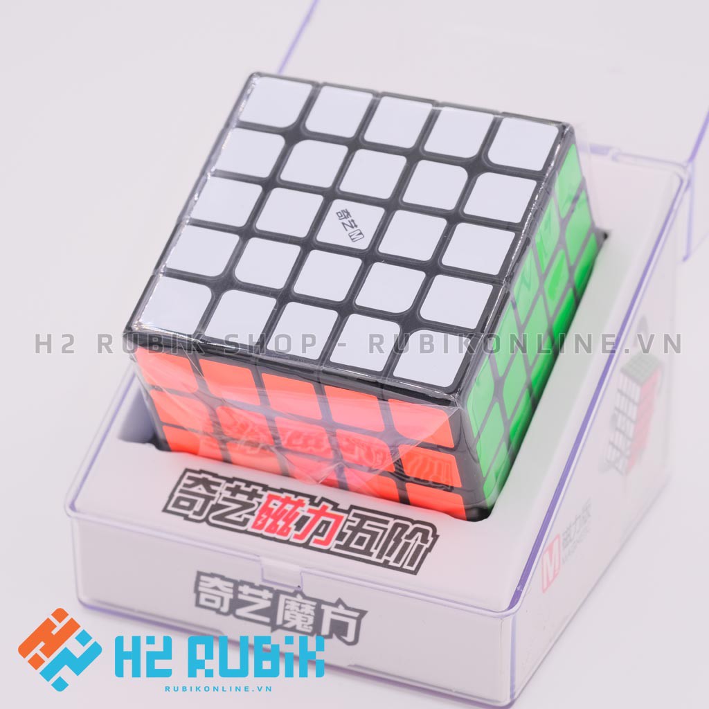 [RẺ VÔ ĐỊCH] Rubik 5x5 QiYi MS 5x5 M magnetic - Có nam châm sẵn - Không viền - Viền đen dán giấy