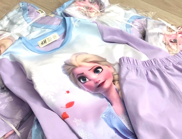 Bộ cotton dài HM Elsa tím 1-10Y