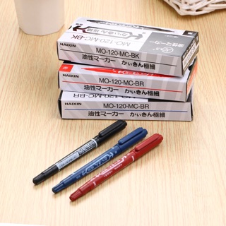 Hộp 10 bút dạ 2 đầu màu đen, đỏ, xanh