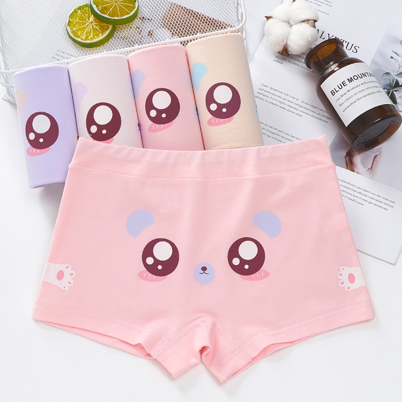 Quần lót COTTON bé gái , quần chíp đùi trẻ con cao cấp giá rẻ COMBO 4 cái hình động vật dễ thương  COLOR KIDS - CKCBG4CK