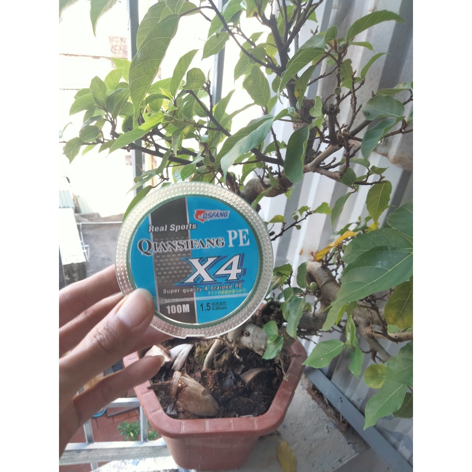 Dây dù câu cá PE Line X4 Braide 100m màu xanh
