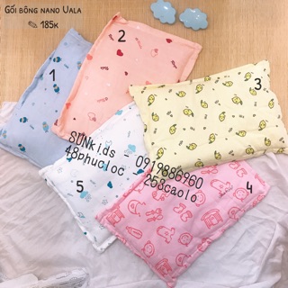 ( sơ sinh) Gối bông nano uala