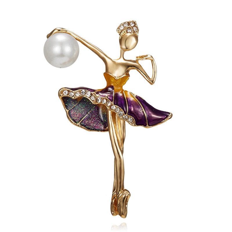 Ghim Cài Áo Hình Vũ Công Ballet Hoạt Hình Đính Pha Lê Lấp Lánh Thời Trang Cho Nữ