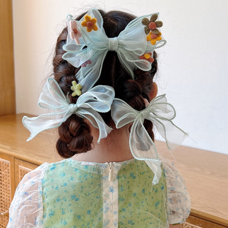 Kẹp Tóc Nơ Ruy Băng Dài Dễ Thương Cho Bé Gái