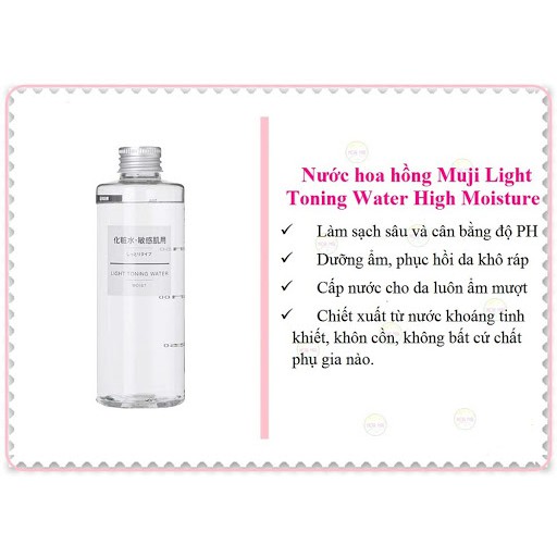 ( Hàng Chính Hãng )  Toner dưỡng ẩm, trắng da Muji Light Moisture Toning Water 200ml- (Da khô)