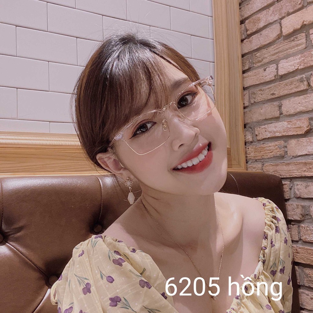Kính Gọng Vuông Nửa Viền Dáng Mắt To G STORE Gọng Kính Mắt Vuông Trắng Trong Suốt Dành Cho Nam Và Nữ 6205 | BigBuy360 - bigbuy360.vn