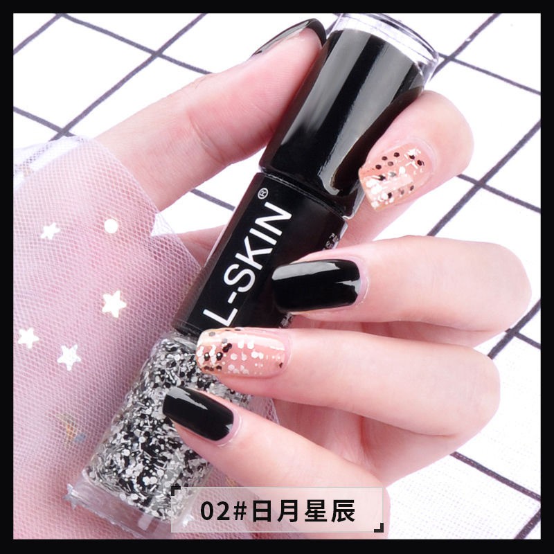 Bộ sơn móng tay hai màu microgel kim tuyến lấp lánh nhanh khô và không dễ bong tróc