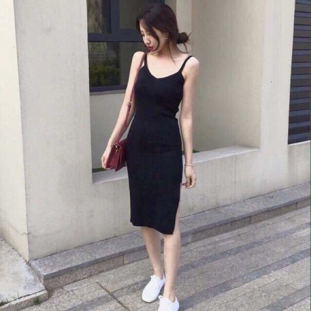 [XẢ KHO SIÊU RẺ] Váy Body 2 Dây Xẻ Đùi