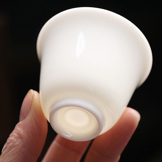 Bộ 6 chén trà, sứ bạch định , dùng uống trà cho người bán chuyên nghiệp và uống trà xanh.