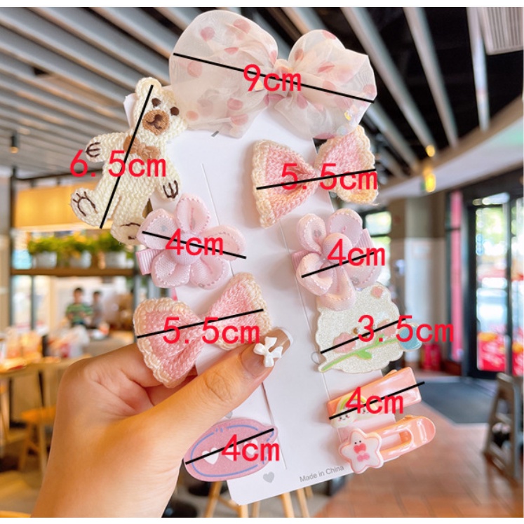 Sét 10 Kẹp Tóc Bé Gái đủ loại phong cách hàn quốc điệu đà, xinh xắn KEP04