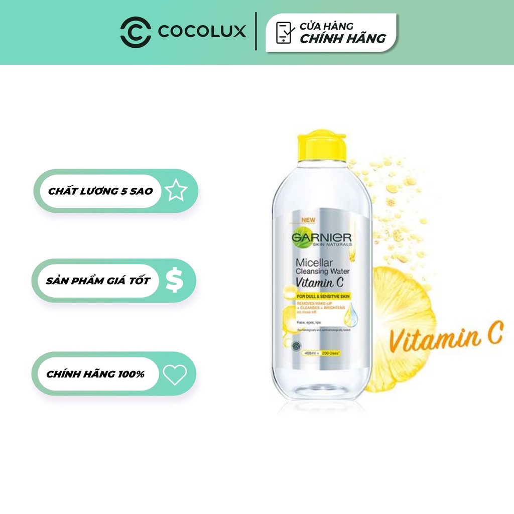 [COCOLUX] Nước Tẩy Trang Garnier Sáng Da Vitamin C