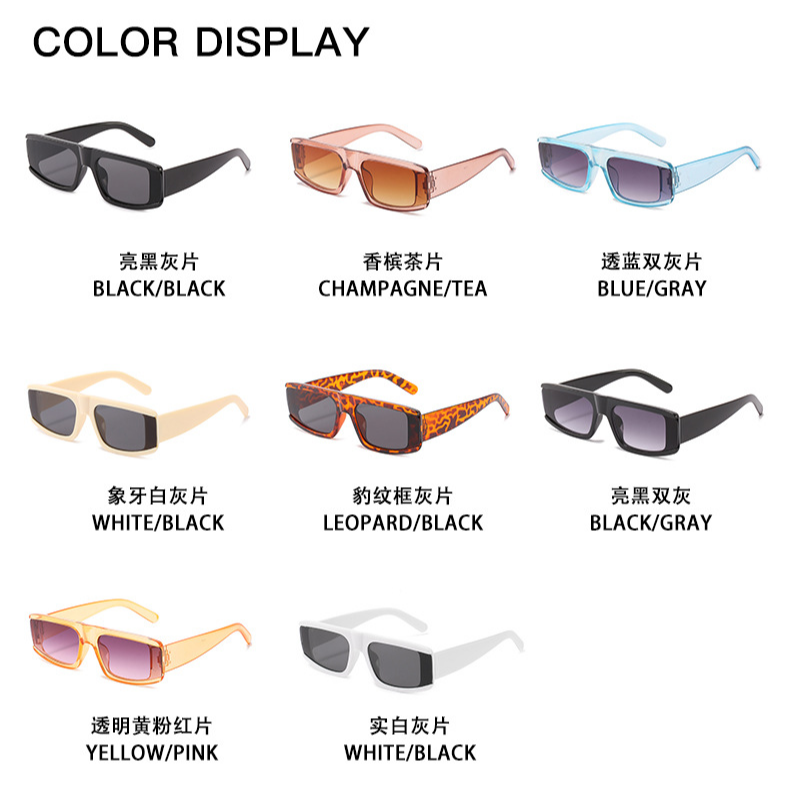 Kính Mát Gọng Nhựa Hình Chữ Nhật Phong Cách Âu Mỹ